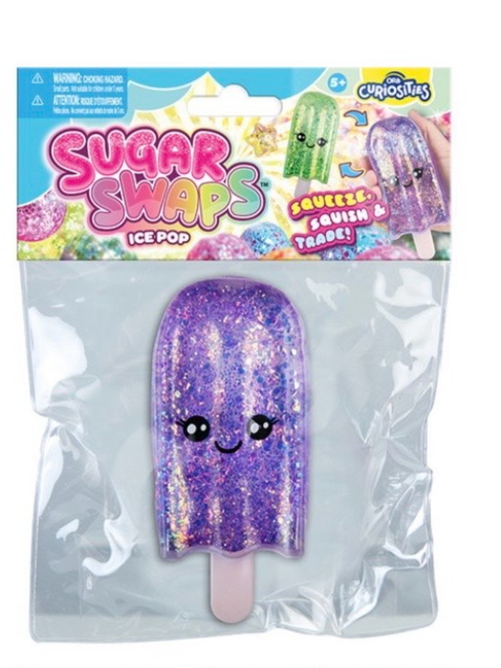 Viral Sugar Swaps Ice Pop Squishy - Purple Glitter Popsicle